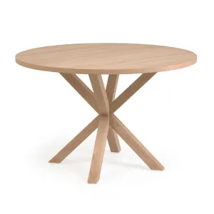Argo round table in melamine with natural finish and wood-effect steel legs Ø 120 cm by Kave Home, a Dining Tables for sale on Style Sourcebook