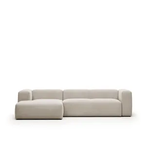 Blok 3 seater sofa with left-hand chaise longue in beige, 300 cm by Kave Home, a Sofas for sale on Style Sourcebook