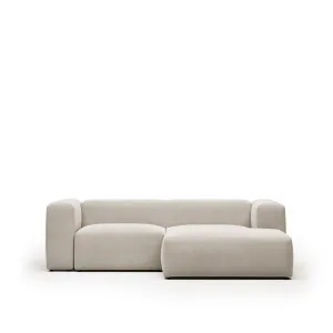 Blok 2 seater sofa with right-hand chaise longue in beige, 240 cm by Kave Home, a Sofas for sale on Style Sourcebook
