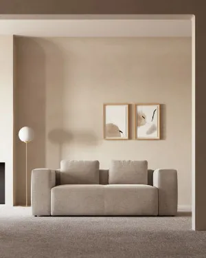 Blok 2 seater sofa in beige, 210 cm by Kave Home, a Sofas for sale on Style Sourcebook