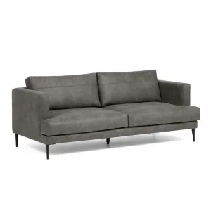 Tanya 2 seater sofa upholstered in dark grey 183 cm by Kave Home, a Sofas for sale on Style Sourcebook