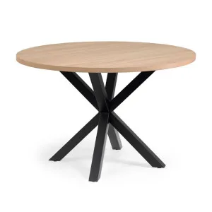 Argo round Ø 119 cm melamine table with steel legs with black finish by Kave Home, a Dining Tables for sale on Style Sourcebook