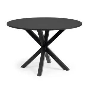 Argo round table in black lacquered MDF with steel legs with black finish Ø 120 cm by Kave Home, a Dining Tables for sale on Style Sourcebook