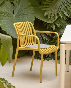 Isabellini stackable outdoor chair in yellow by Kave Home, a Outdoor Chairs for sale on Style Sourcebook