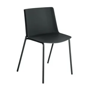 Hannia black chair with black steel legs by Kave Home, a Dining Chairs for sale on Style Sourcebook