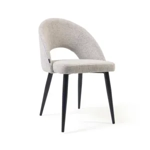 Beige Mael chair with steel legs with black finish by Kave Home, a Dining Chairs for sale on Style Sourcebook