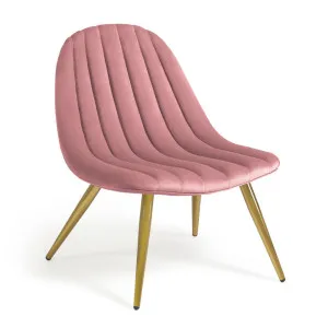 Marlene pink velvet chair with steel legs with gold finish by Kave Home, a Chairs for sale on Style Sourcebook