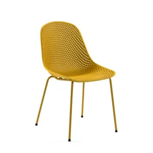 Quinby outdoor dining chair in yellow by Kave Home, a Outdoor Chairs for sale on Style Sourcebook