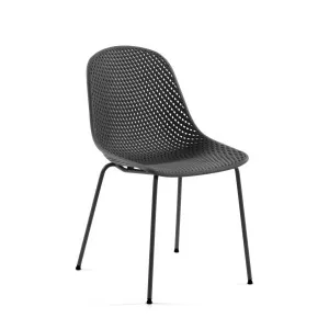 Quinby outdoor dining chair in grey by Kave Home, a Outdoor Chairs for sale on Style Sourcebook