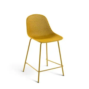 Quinby outdoor stool in yellow, height 65 cm by Kave Home, a Tables for sale on Style Sourcebook