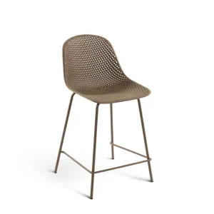 Quinby outdoor stool in beige, height 65 cm by Kave Home, a Tables for sale on Style Sourcebook