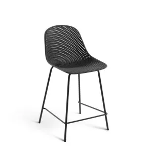 Quinby outdoor stool in grey, height 65 cm by Kave Home, a Tables for sale on Style Sourcebook