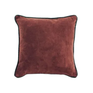 Julina 100% cotton velvet cushion cover in red with green border 45 x 45 cm by Kave Home, a Cushions, Decorative Pillows for sale on Style Sourcebook