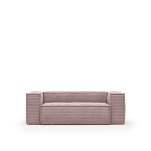 Blok 2 seater sofa in pink wide seam corduroy, 210 cm by Kave Home, a Sofas for sale on Style Sourcebook