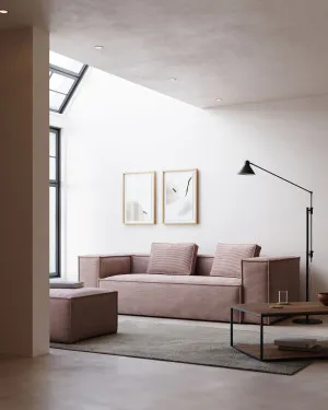 Blok 3 seater sofa in pink wide seam corduroy, 240 cm by Kave Home, a Sofas for sale on Style Sourcebook