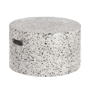 Jenell outdoor terrazzo coffee table in white, Ø 52 cm by Kave Home, a Tables for sale on Style Sourcebook