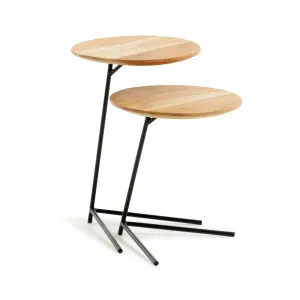 Asha set of 2 solid acacia wood and steel side table, Ø 40 cm / Ø 40 cm by Kave Home, a Side Table for sale on Style Sourcebook