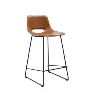 Brown synthetic leather Zahara height 65 cm by Kave Home, a Stools for sale on Style Sourcebook