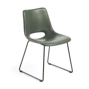 Zahara green chair with steel legs with black finish by Kave Home, a Dining Chairs for sale on Style Sourcebook