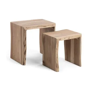 Zuleika set of 2 nesting side tables, made from solid acacia wood, 50 x 42 / 34 x 42 cm by Kave Home, a Side Table for sale on Style Sourcebook