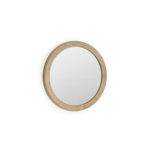 Alum round solid mindi wood mirror 50 cm by Kave Home, a Mirrors for sale on Style Sourcebook