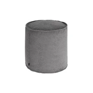 Wilma large pouffe in grey wide seam corduroy, Ø 40 cm by Kave Home, a Stools for sale on Style Sourcebook
