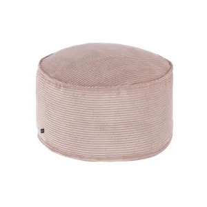 Wilma large pouffe in pink wide seam corduroy, Ø 70 cm by Kave Home, a Stools for sale on Style Sourcebook