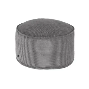Wilma large pouffe in grey wide seam corduroy, Ø 70 cm by Kave Home, a Stools for sale on Style Sourcebook