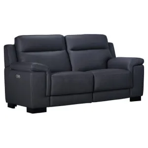 Marston Italian Leather Electric Recliner Sofa, 2 Seater, Black by Woodland Furniture, a Sofas for sale on Style Sourcebook