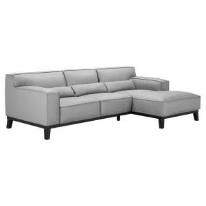 Hawthorne Leather Corner Sofa, 2 Seater with RHF Chaise, Pewter by Woodland Furniture, a Sofas for sale on Style Sourcebook
