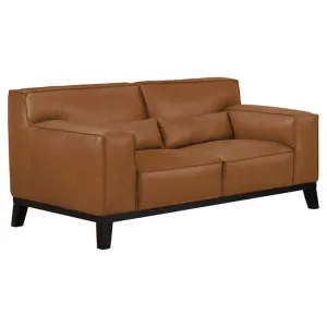 Hawthorne Italian Vintage Leather Sofa, 2 Seater, Tan by Woodland Furniture, a Sofas for sale on Style Sourcebook