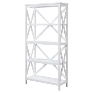Winford Rubber Wood Timber Bookshelf / Display Shelf, White by Woodland Furniture, a Bookshelves for sale on Style Sourcebook