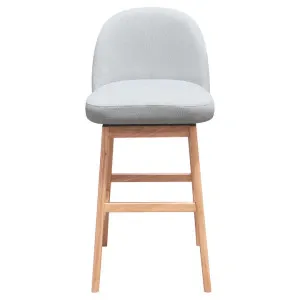 Oakridge Fabric Swivel Bar Stool, Off White / Oak by Woodland Furniture, a Bar Stools for sale on Style Sourcebook