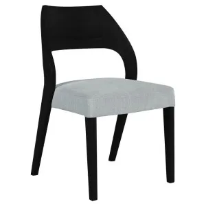 Enchante Rubber Wood Dining Chair with Fabric Seat, Black / Grey by Woodland Furniture, a Dining Chairs for sale on Style Sourcebook
