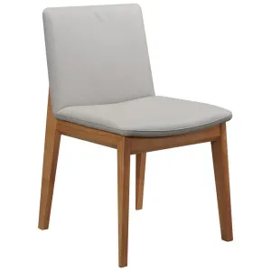 Caprius Leather Dining Chair, Light Grey by Woodland Furniture, a Dining Chairs for sale on Style Sourcebook