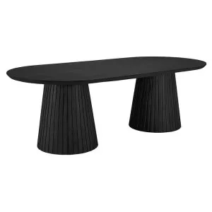 Zaya Wooden Oval Dining Table, 240cm, Black by Woodland Furniture, a Dining Tables for sale on Style Sourcebook