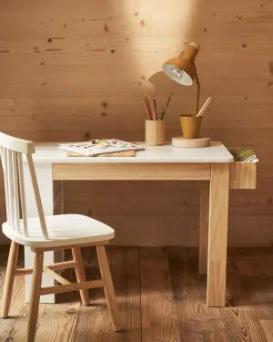 Serwa desk in white MDF and solid pine legs and details by Kave Home, a Kids Chairs & Tables for sale on Style Sourcebook