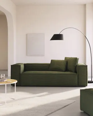 Blok 3 seater sofa in green wide seam corduroy, 240 cm by Kave Home, a Sofas for sale on Style Sourcebook