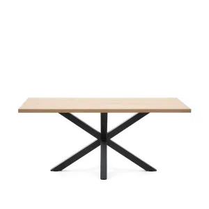 Argo table in melamine with natural finish and steel legs with black finish 180 x 100 cm by Kave Home, a Dining Tables for sale on Style Sourcebook