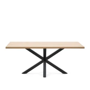 Argo table in melamine with natural finish and steel legs with black finish 200 x 100 cm by Kave Home, a Dining Tables for sale on Style Sourcebook
