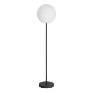 Outdoor Dinesh floor lamp in black steel by Kave Home, a Outdoor Lighting for sale on Style Sourcebook