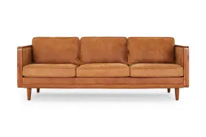 Nadia Leather 3 Seat Sofa, Outback Tan, by Lounge Lovers by Lounge Lovers, a Sofas for sale on Style Sourcebook