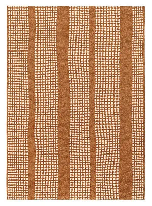 Hazrin Beige Rust Brown Dot Pattern Washable Rug by Miss Amara, a Contemporary Rugs for sale on Style Sourcebook