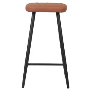 Zafira Faux Leather & Metal Counter Stool, Tan / Black by Viterbo Modern Furniture, a Bar Stools for sale on Style Sourcebook