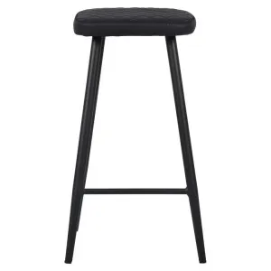 Zafira Faux Leather & Metal Counter Stool, Black / Black by Viterbo Modern Furniture, a Bar Stools for sale on Style Sourcebook