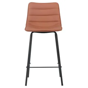 Nativa Faux Leather & Metal Counter Stool, Tan / Black by Viterbo Modern Furniture, a Bar Stools for sale on Style Sourcebook