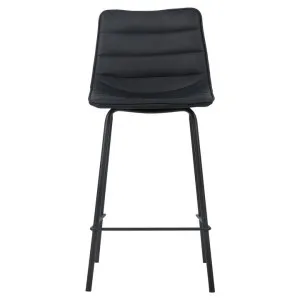 Nativa Faux Leather & Metal Counter Stool, Black / Black by Viterbo Modern Furniture, a Bar Stools for sale on Style Sourcebook