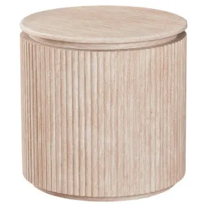 Eminence Travertine Effect Round Side Table by Viterbo Modern Furniture, a Side Table for sale on Style Sourcebook