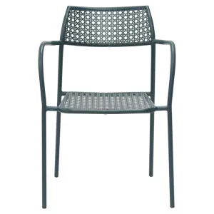 Marlowe Steel Outdoor Dining Armchair, Teal by Viterbo Modern Furniture, a Outdoor Chairs for sale on Style Sourcebook