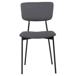 Lucentia Faux Leather & Metal Dining Chair, Charcoal by Viterbo Modern Furniture, a Dining Chairs for sale on Style Sourcebook